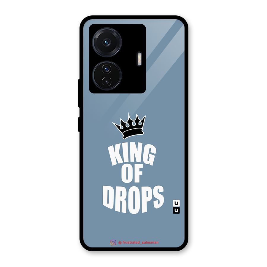 King of Drops Mustard SteelBlue Glass Back Case for Vivo T1 Pro