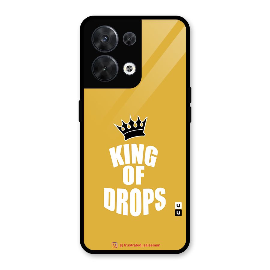 King of Drops Mustard Yellow Glass Back Case for Oppo Reno8 5G