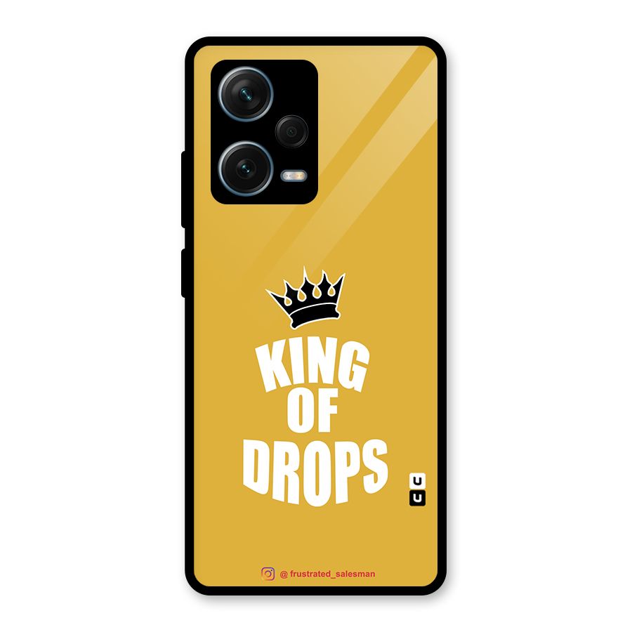 King of Drops Mustard Yellow Glass Back Case for Redmi Note 12 Pro Plus 5G