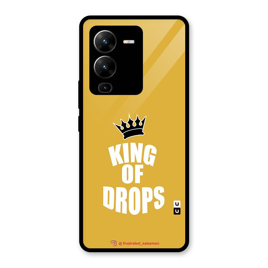 King of Drops Mustard Yellow Glass Back Case for Vivo V25 Pro