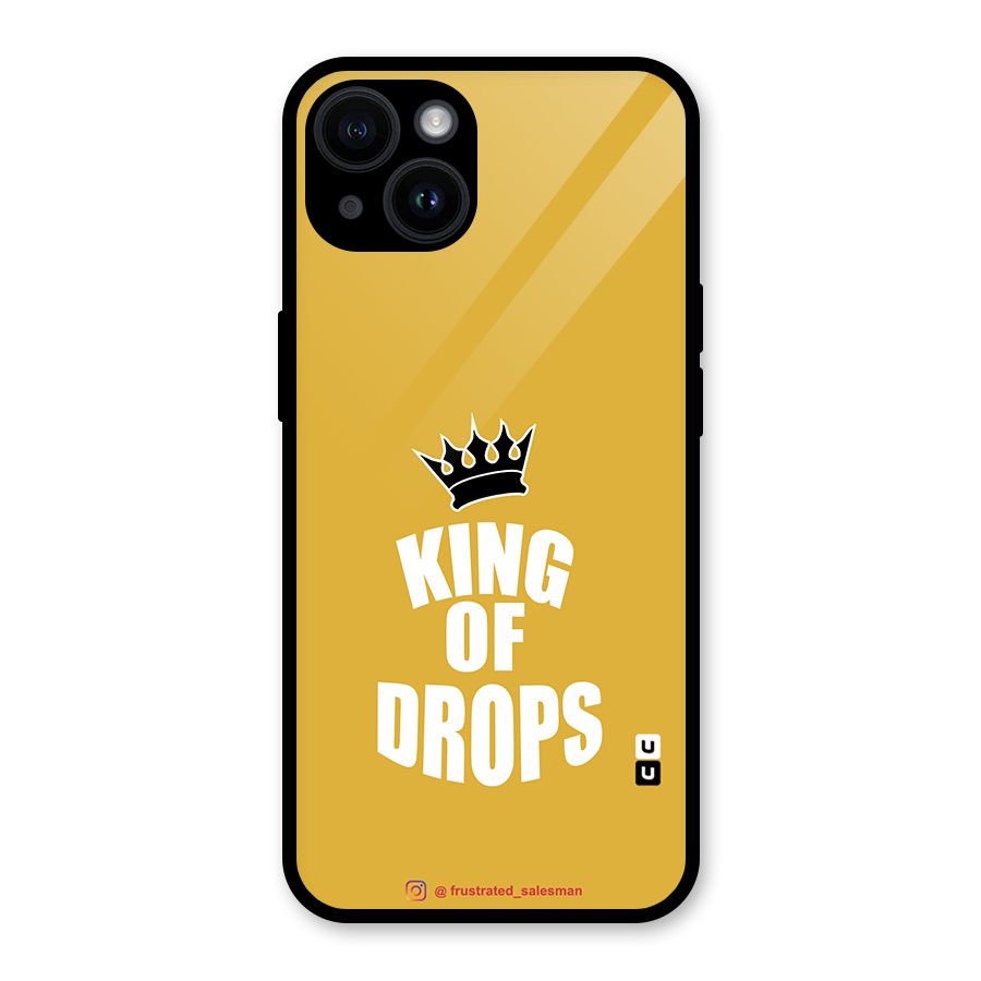 King of Drops Mustard Yellow Glass Back Case for iPhone 14