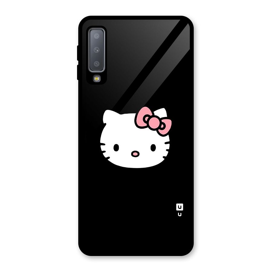 Kitty Cute Glass Back Case for Galaxy A7 (2018)