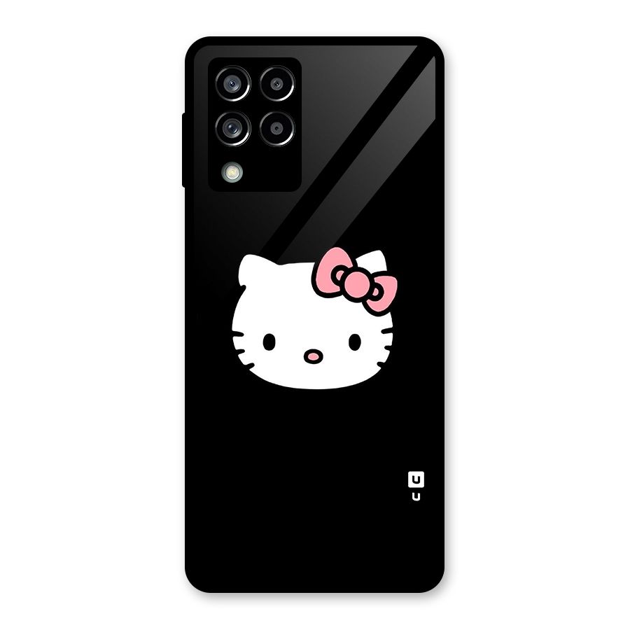 Kitty Cute Glass Back Case for Galaxy M53 5G
