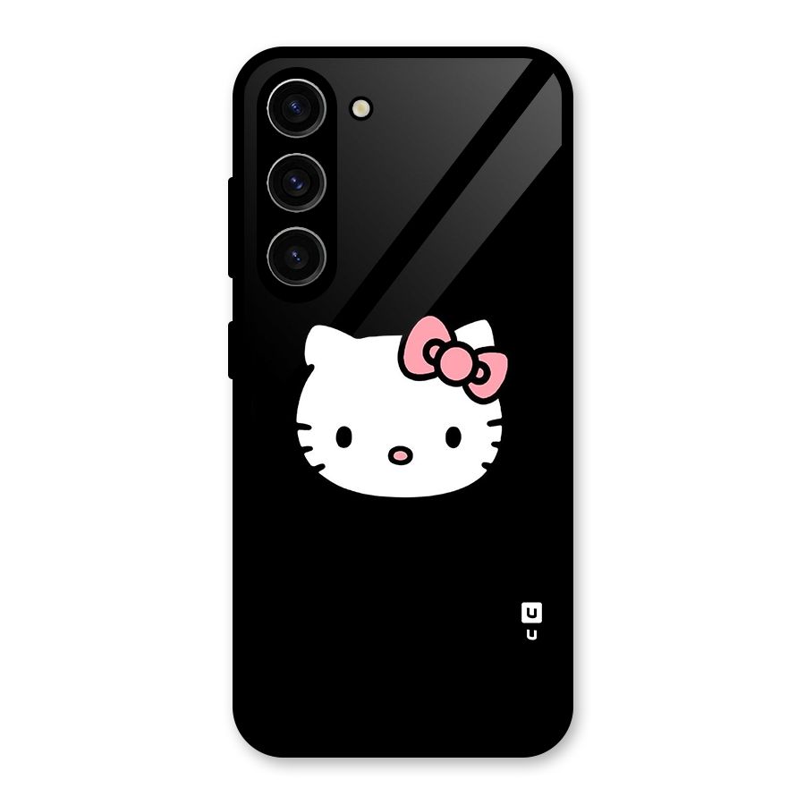 Kitty Cute Glass Back Case for Galaxy S23