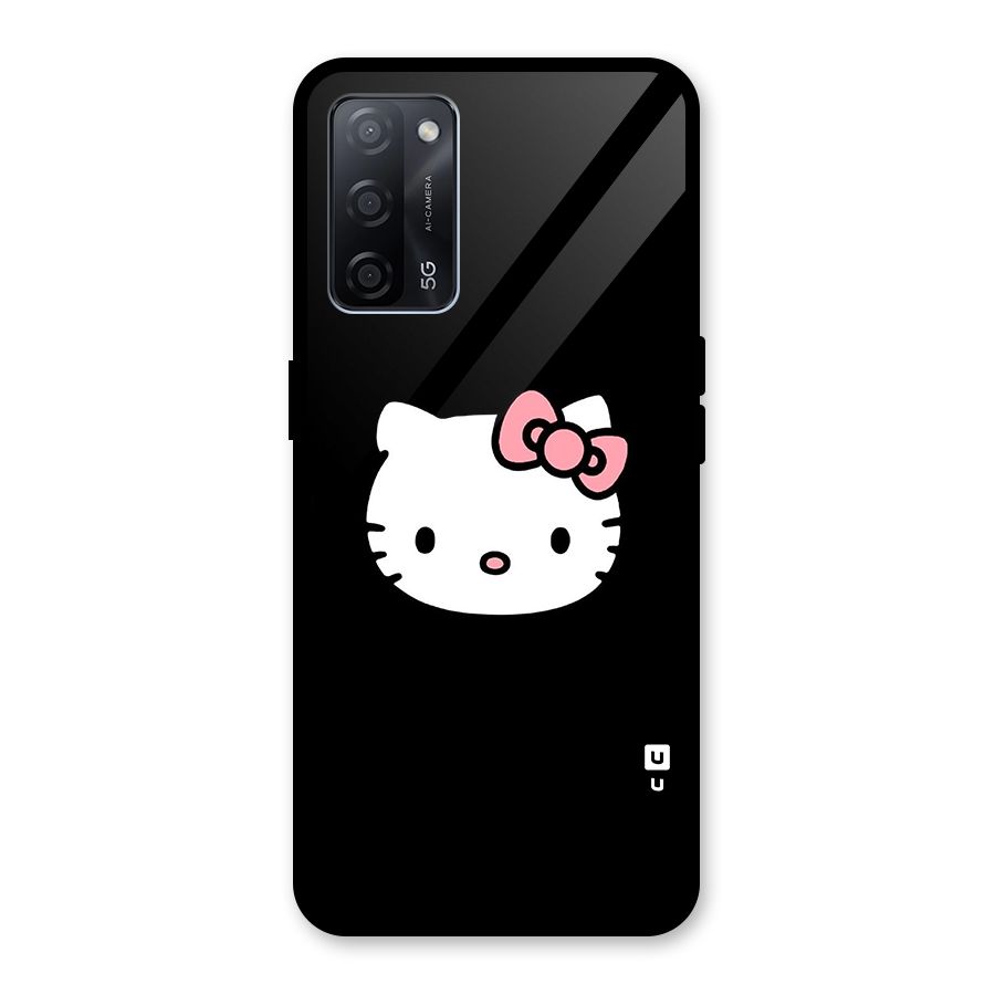 Kitty Cute Glass Back Case for Oppo A53s 5G