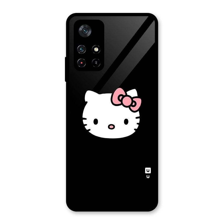 Kitty Cute Glass Back Case for Poco M4 Pro 5G