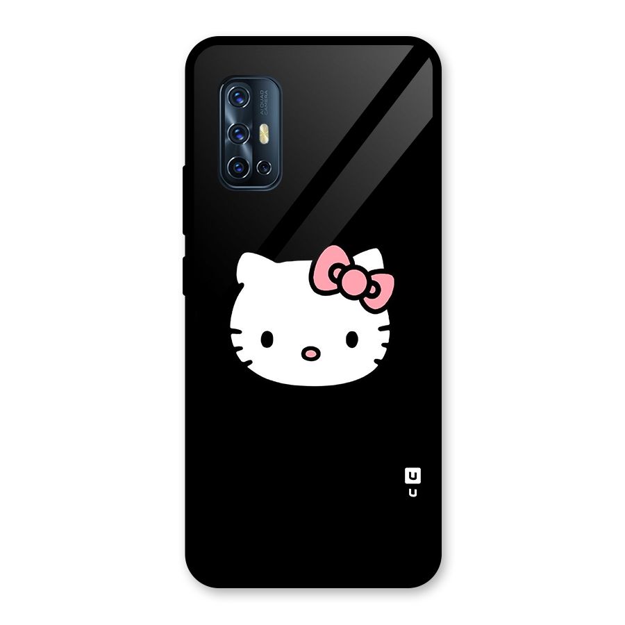 Kitty Cute Glass Back Case for Vivo V17