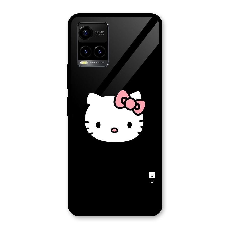 Kitty Cute Glass Back Case for Vivo Y21T
