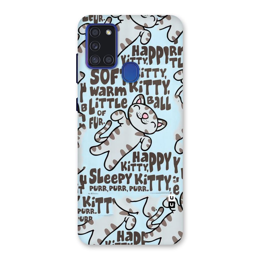 Kitty Pattern Back Case for Galaxy A21s
