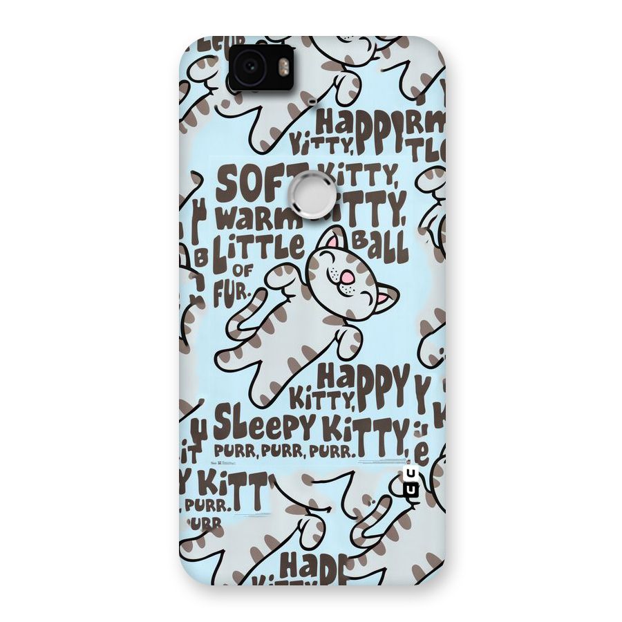 Kitty Pattern Back Case for Google Nexus-6P