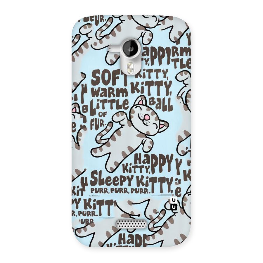 Kitty Pattern Back Case for Micromax Canvas HD A116