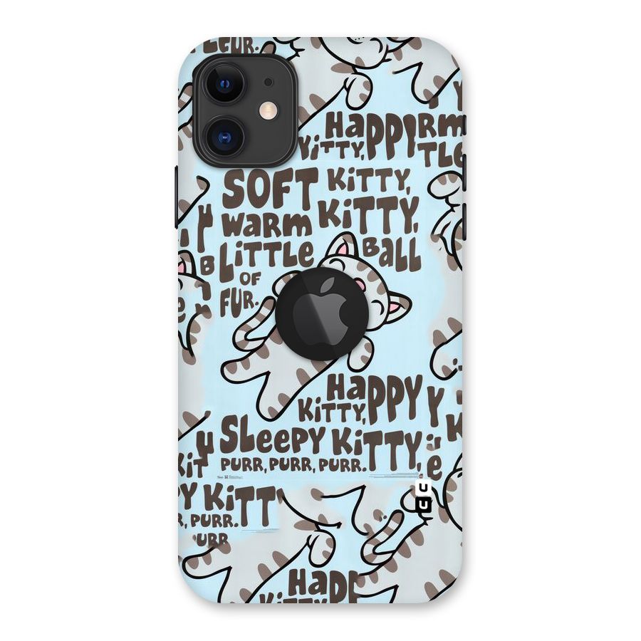 Kitty Pattern Back Case for iPhone 11 Logo Cut