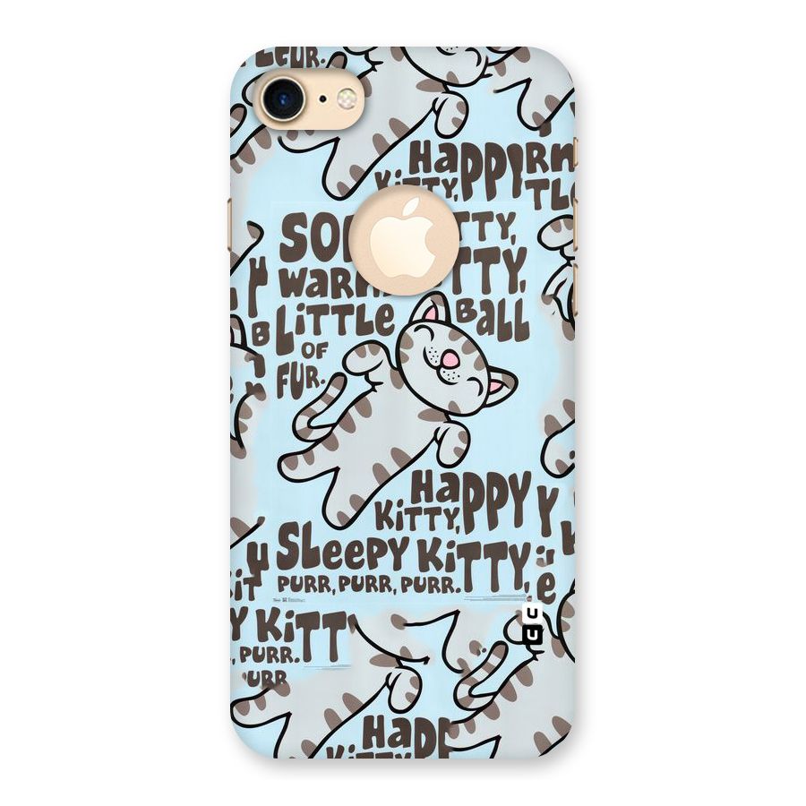 Kitty Pattern Back Case for iPhone 7 Logo Cut