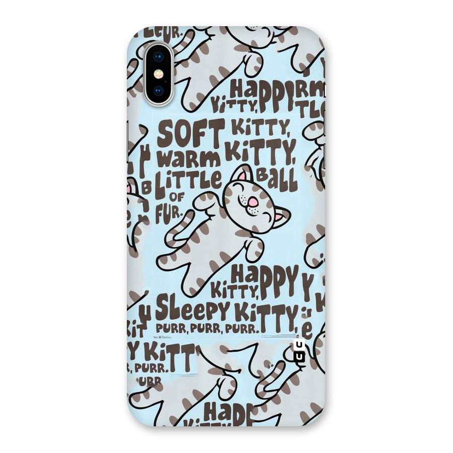 Kitty Pattern Back Case for iPhone XS