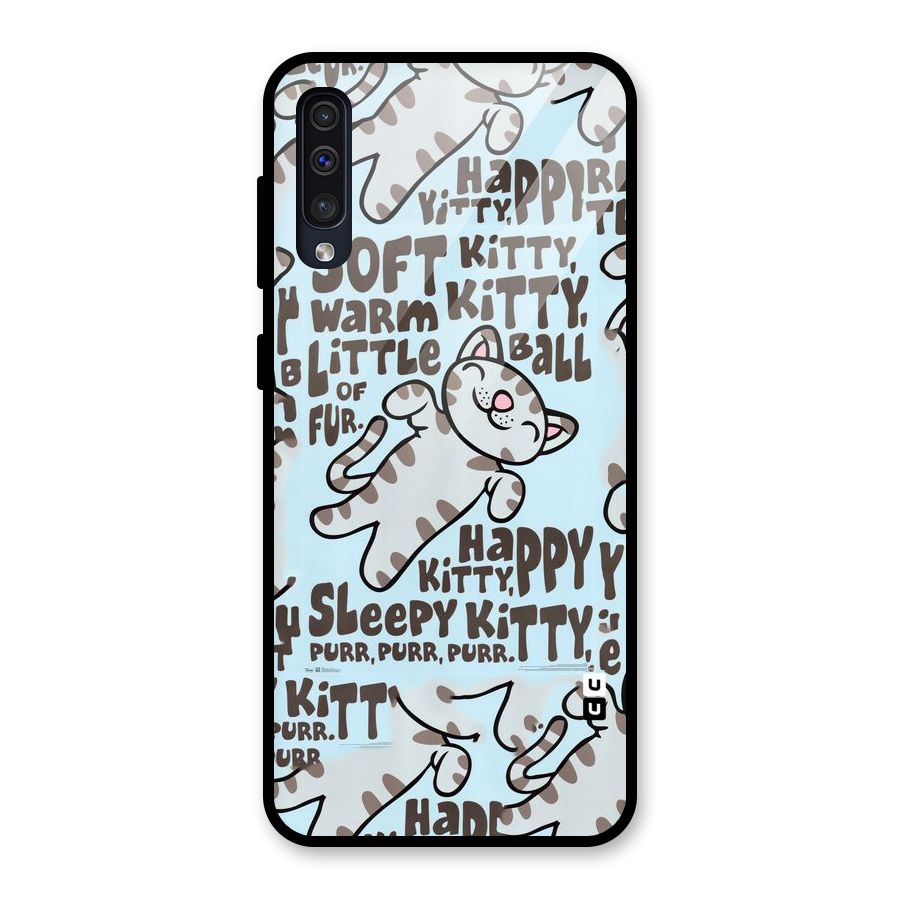 Kitty Pattern Glass Back Case for Galaxy A30s