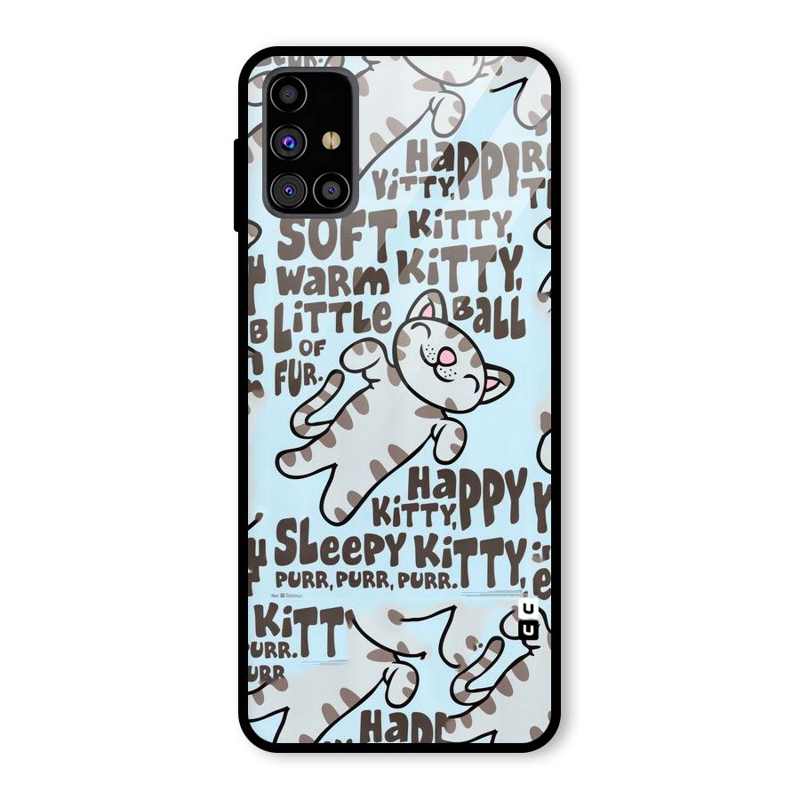 Kitty Pattern Glass Back Case for Galaxy M31s