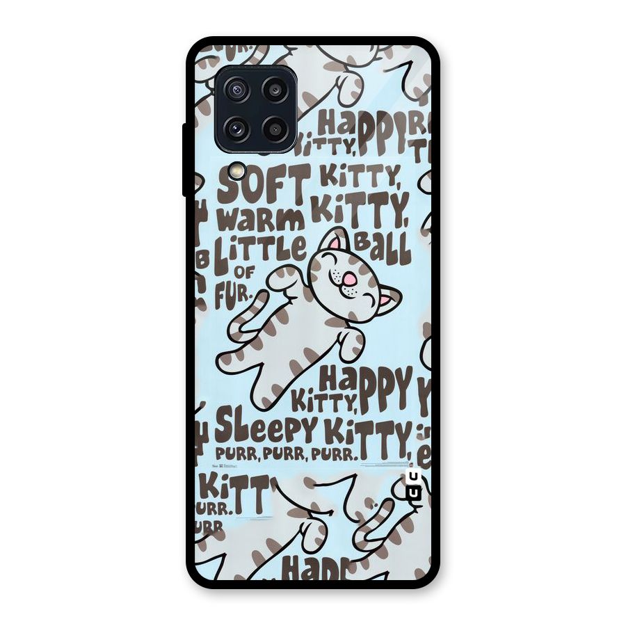 Kitty Pattern Glass Back Case for Galaxy M32