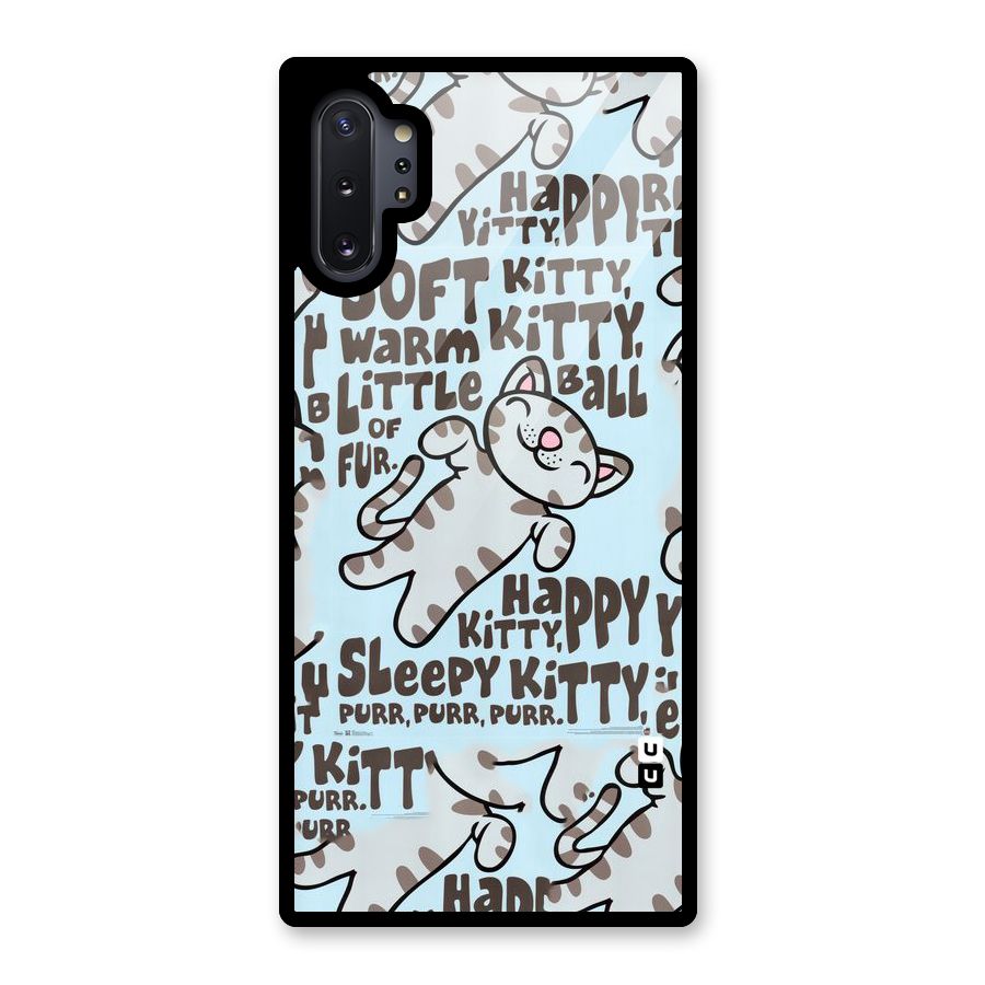 Kitty Pattern Glass Back Case for Galaxy Note 10 Plus