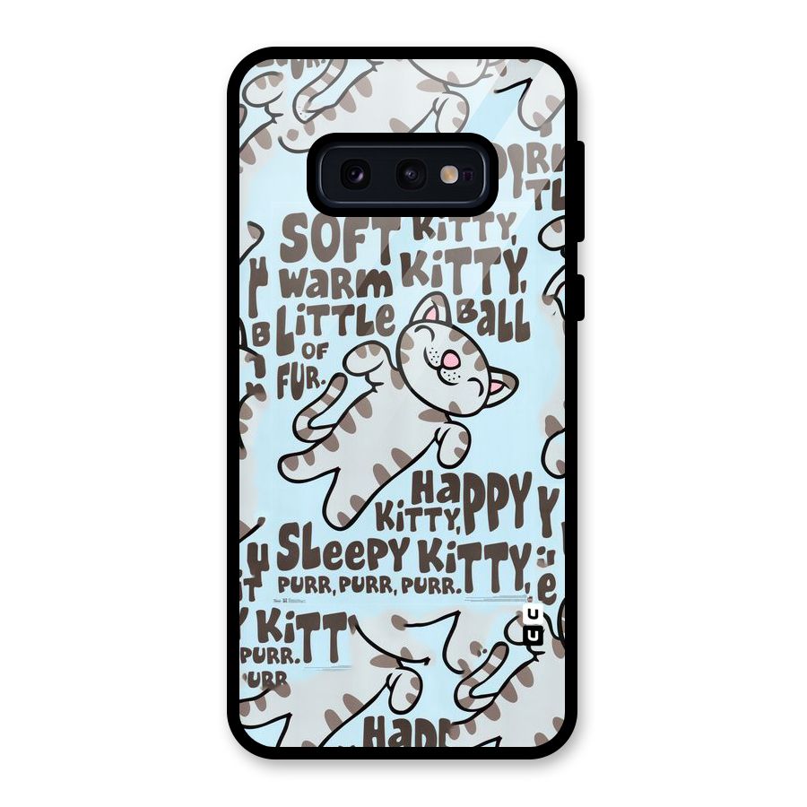 Kitty Pattern Glass Back Case for Galaxy S10e