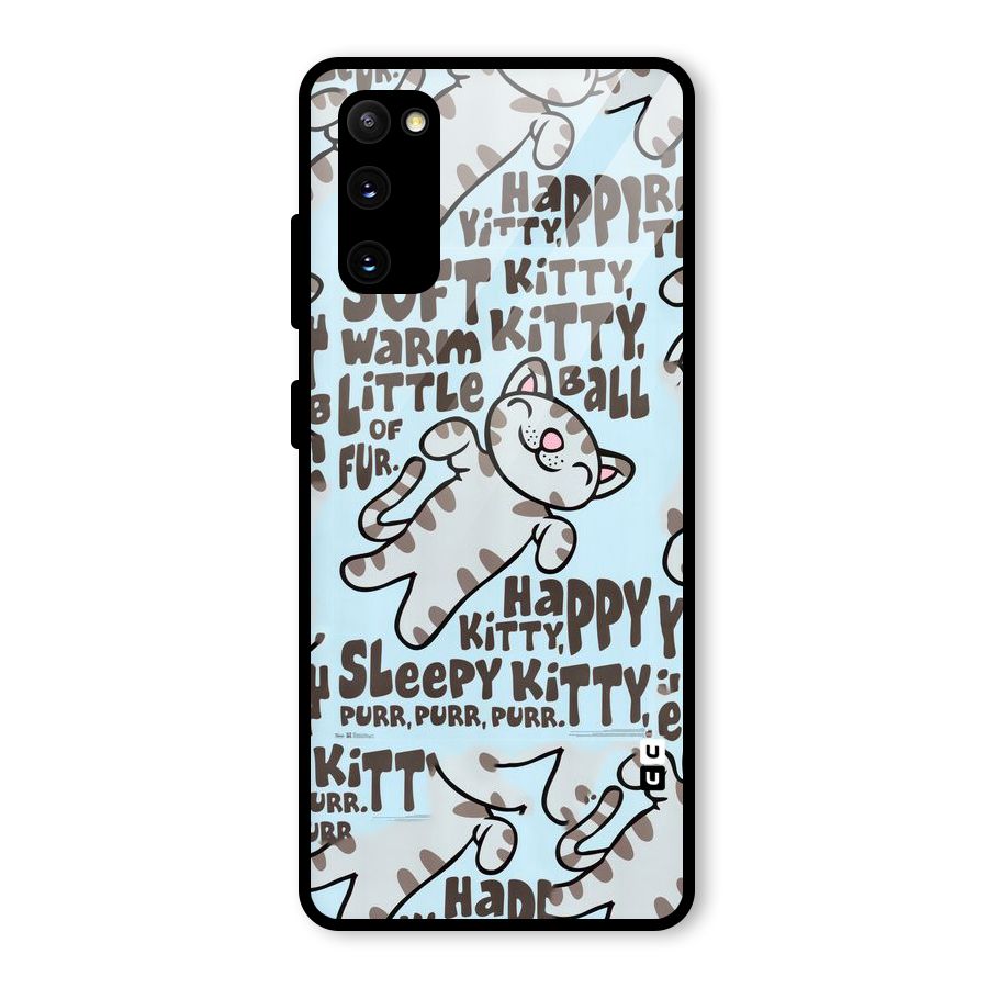 Kitty Pattern Glass Back Case for Galaxy S20 FE 5G