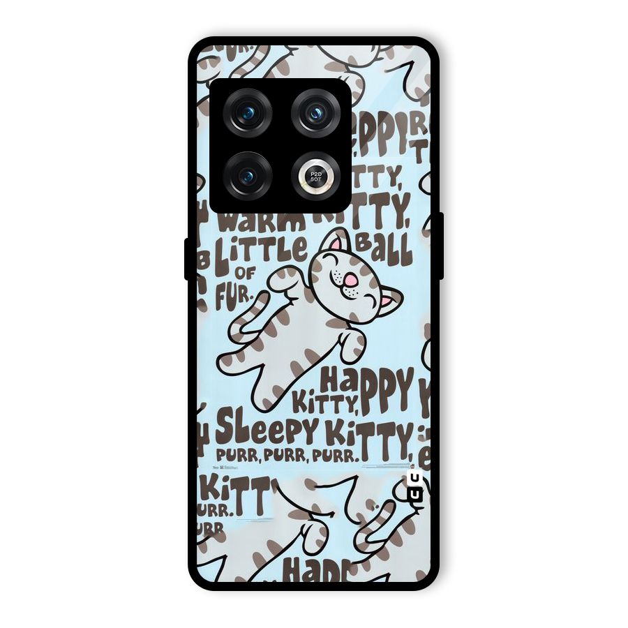 Kitty Pattern Glass Back Case for OnePlus 10 Pro 5G