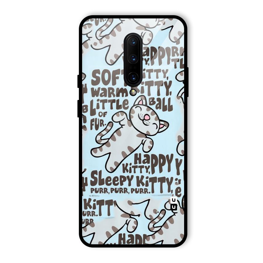 Kitty Pattern Glass Back Case for OnePlus 7 Pro