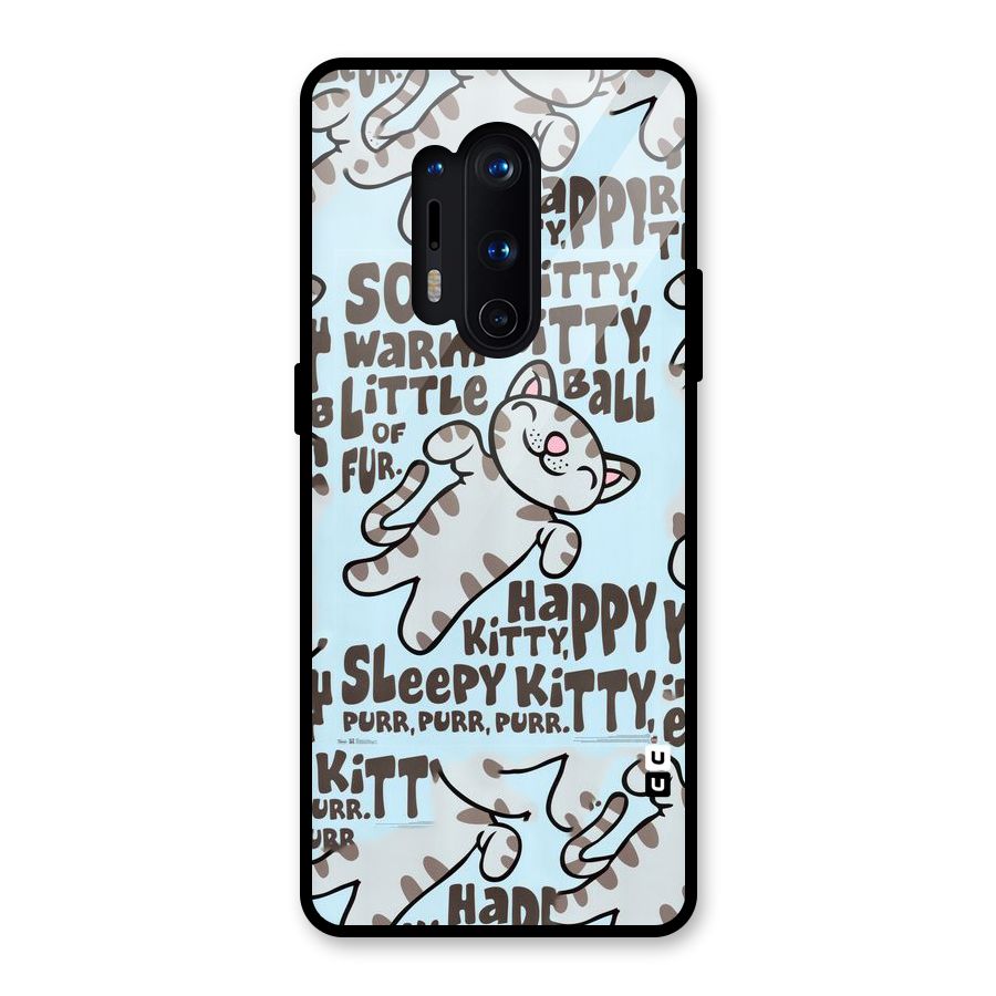 Kitty Pattern Glass Back Case for OnePlus 8 Pro