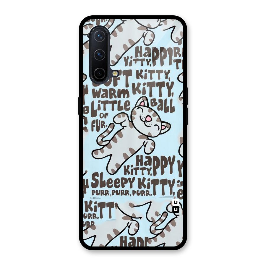 Kitty Pattern Glass Back Case for OnePlus Nord CE 5G