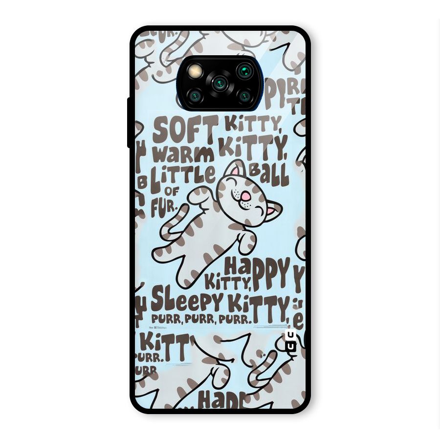 Kitty Pattern Glass Back Case for Poco X3 Pro
