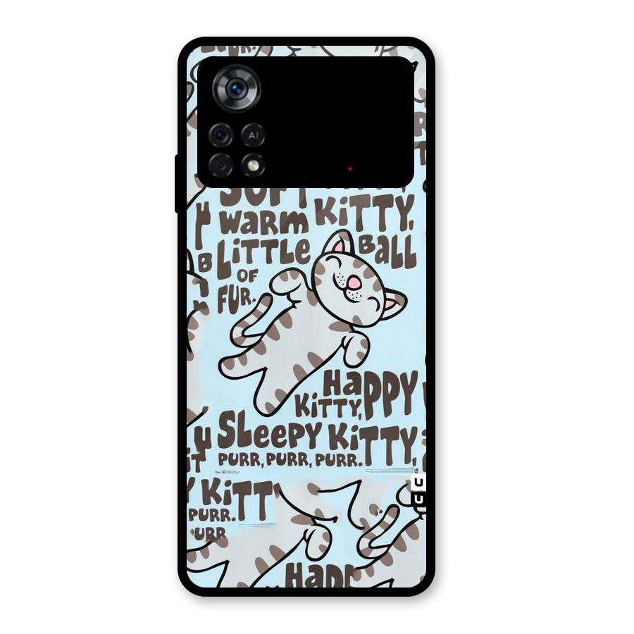 Kitty Pattern Glass Back Case for Poco X4 Pro 5G