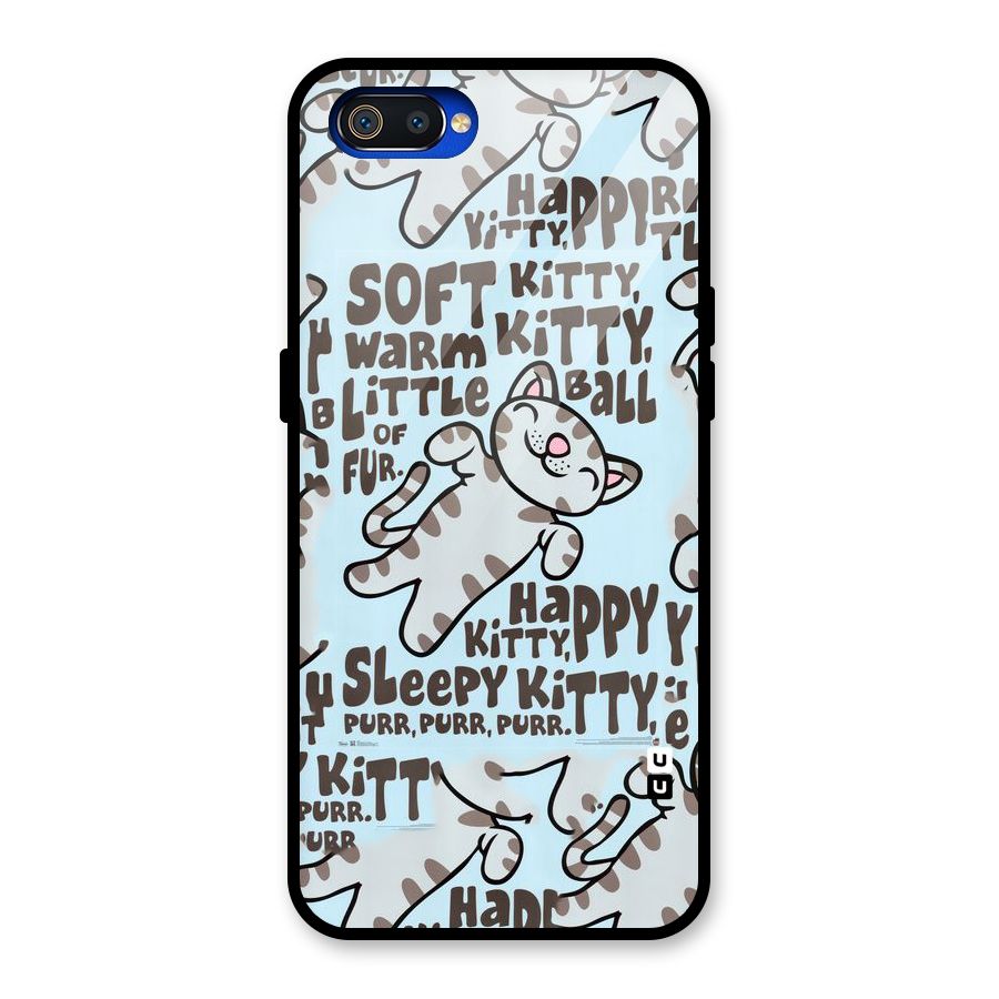 Kitty Pattern Glass Back Case for Realme C2