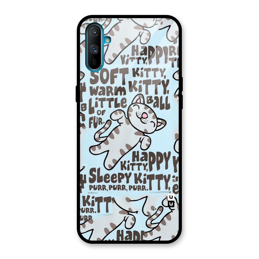 Kitty Pattern Glass Back Case for Realme C3
