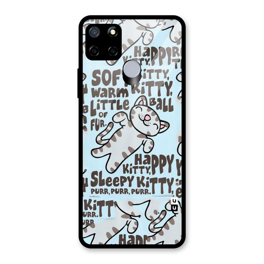 Kitty Pattern Glass Back Case for Realme Narzo 20