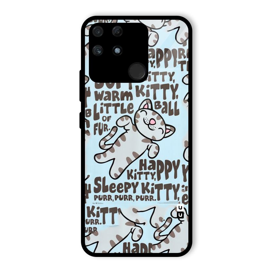 Kitty Pattern Glass Back Case for Realme Narzo 50A