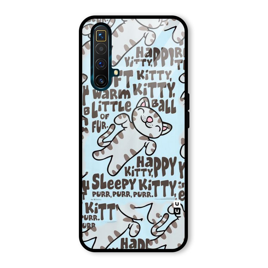 Kitty Pattern Glass Back Case for Realme X3 SuperZoom