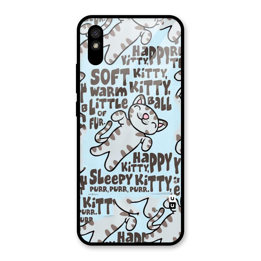 Kitty Pattern Glass Back Case for Redmi 9i