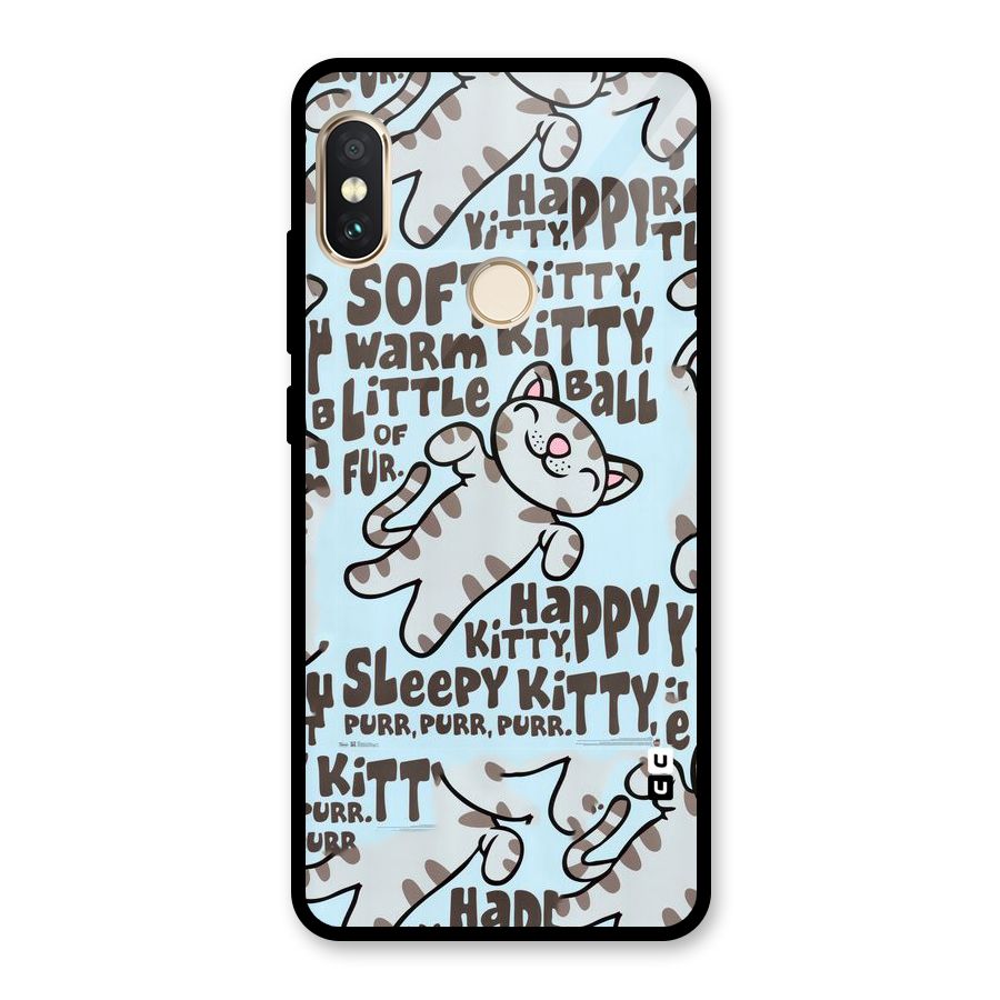 Kitty Pattern Glass Back Case for Redmi Note 5 Pro