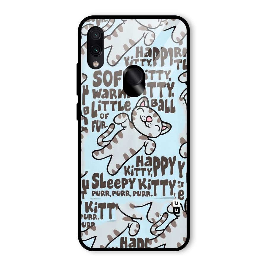 Kitty Pattern Glass Back Case for Redmi Note 7 Pro