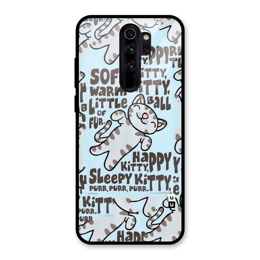 Kitty Pattern Glass Back Case for Redmi Note 8 Pro