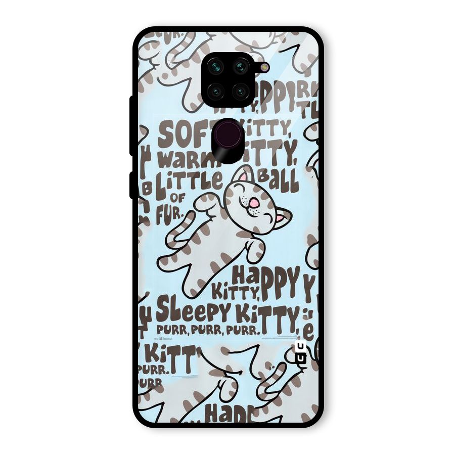 Kitty Pattern Glass Back Case for Redmi Note 9