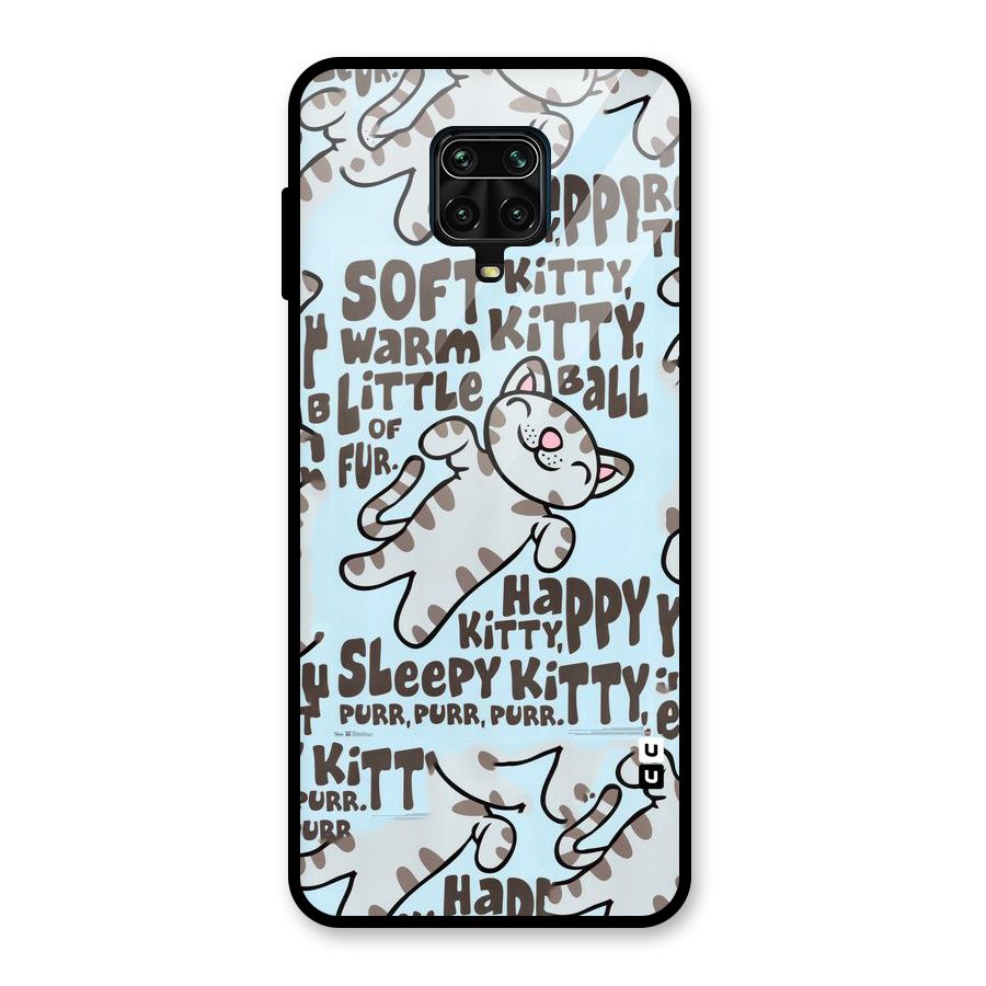 Kitty Pattern Glass Back Case for Redmi Note 9 Pro Max