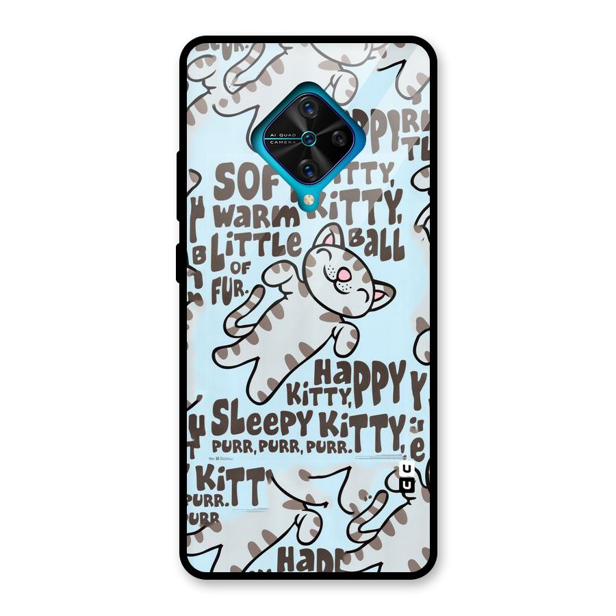 Kitty Pattern Glass Back Case for Vivo S1 Pro