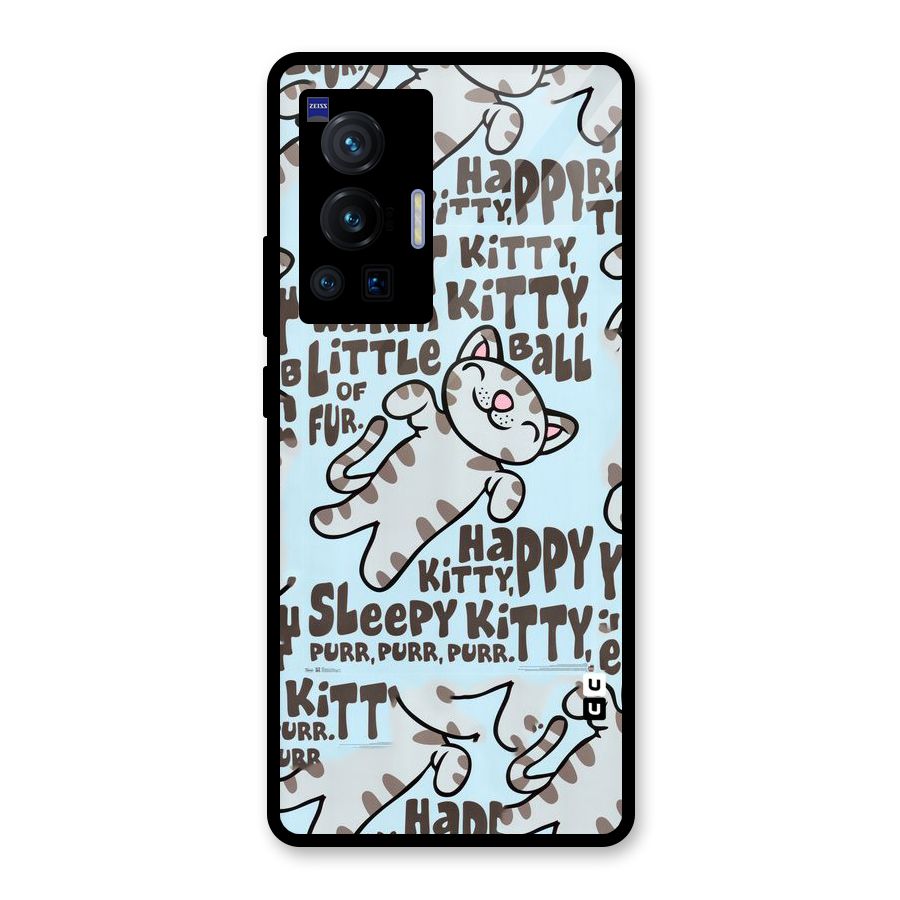 Kitty Pattern Glass Back Case for Vivo X70 Pro