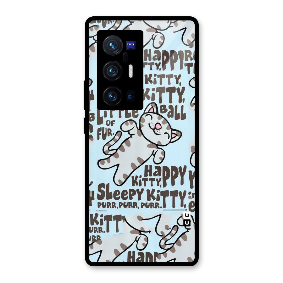 Kitty Pattern Glass Back Case for Vivo X70 Pro Plus