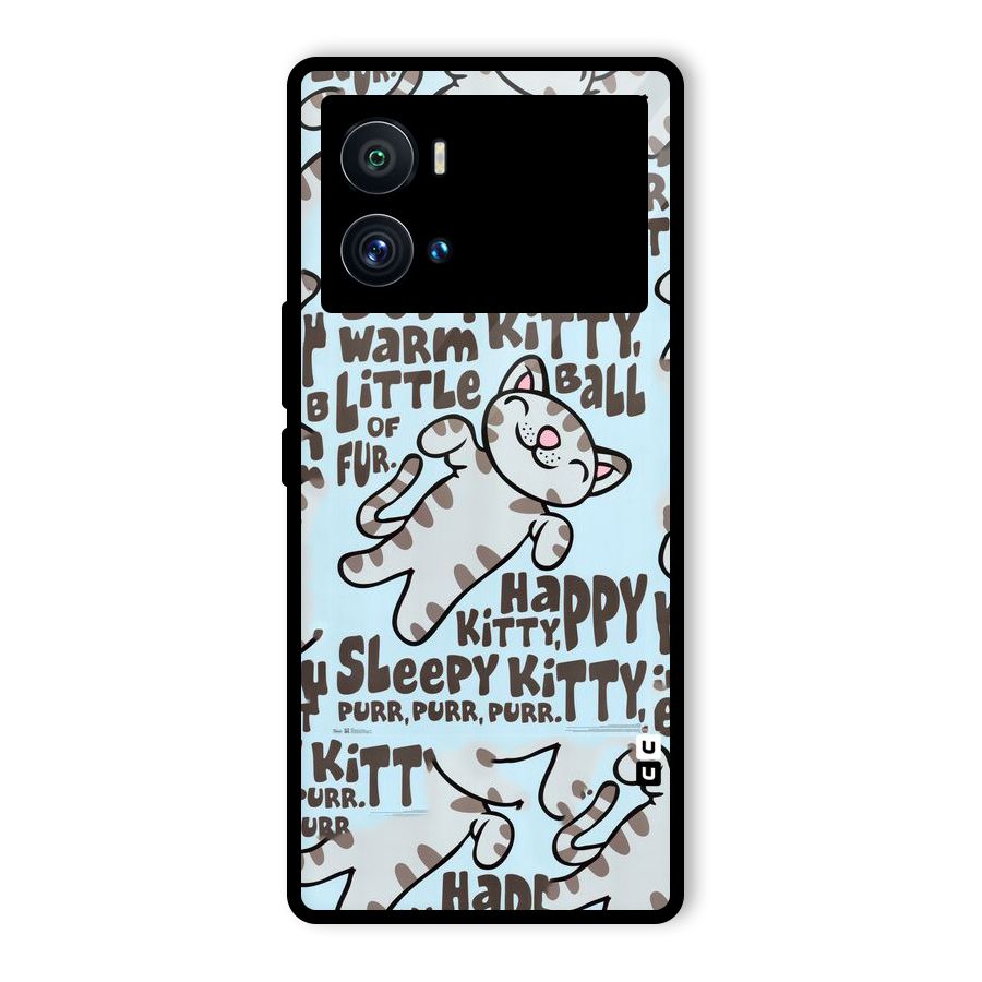 Kitty Pattern Glass Back Case for Vivo iQOO 9 Pro