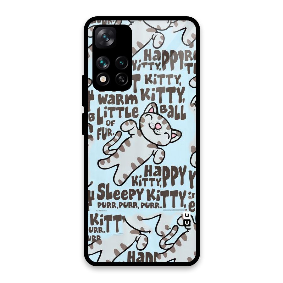 Kitty Pattern Glass Back Case for Xiaomi 11i HyperCharge 5G