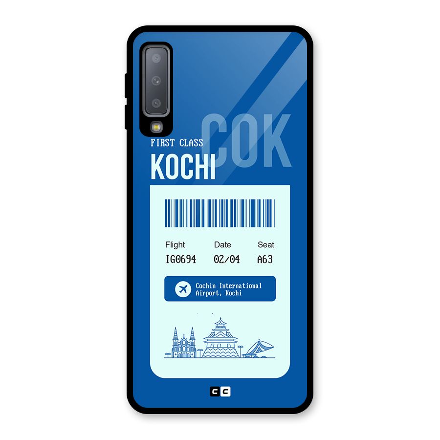 Kochi Boarding Pass Glass Back Case for Galaxy A7 (2018)