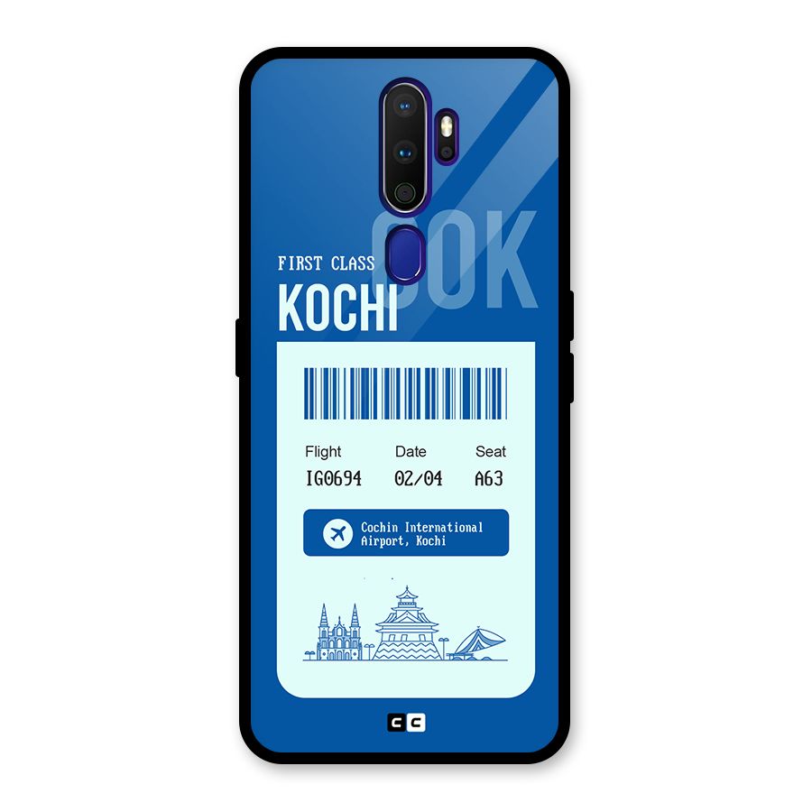 Kochi Boarding Pass Glass Back Case for Oppo A9 (2020)