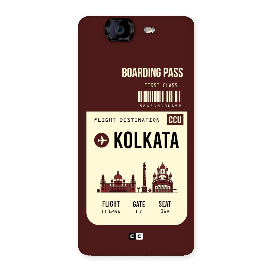 Kolkata Boarding Pass Back Case for Canvas Knight A350
