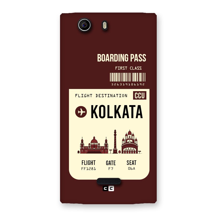 Kolkata Boarding Pass Back Case for Canvas Nitro 2 E311